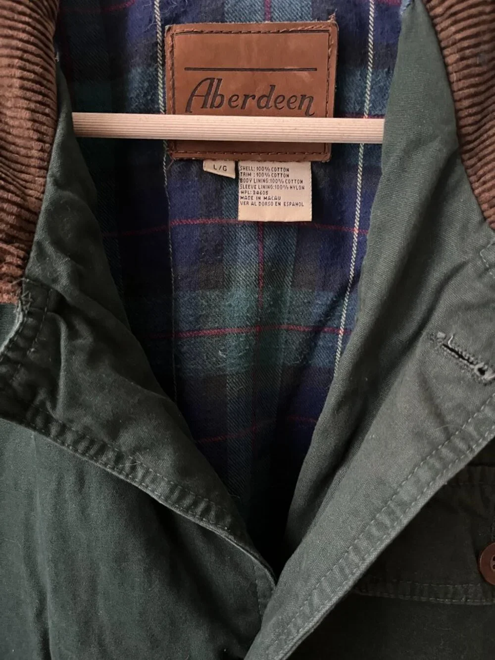 Vintage Aberdeen Canvas Flannel-Lined Cargo Coat – Chore/Barn Jacket – Men's Lar